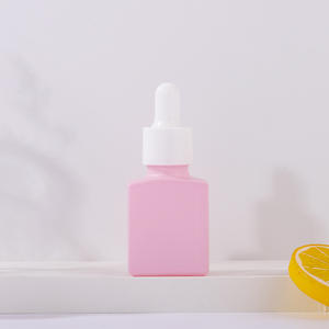 Frasco cuentagotas de líquido esmerilado plano cuadrado Macaron de 15ml Botella de aceite esencial de subembotellado de perfume colorido Construcción de vidrio - Product Image 6