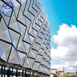 Mur-rideau 3d personnalisé panneau en aluminium façade bâtiment revêtement extérieur profilé en aluminium panneau perforé ignifuge - Product Image 1