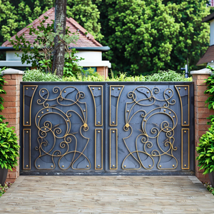 Cancello in Ferro Battuto Moderno Personalizzato Cancello Scorrevole o a Battente in Acciaio Zincato per Villa Hotel Ingresso Decorativo del Cortile - Product Image 4