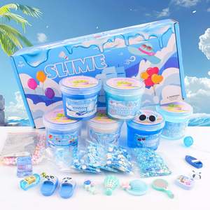Set de Slime Oceánico de Invierno, Mezcla de Slime Transparente, Slime de Mantequilla, Chispas, No Pegajoso, Juguetes Creativos para Fiestas Infantiles - Product Image 3