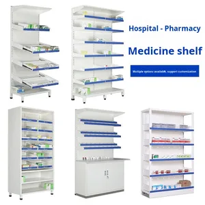 <span class=keywords><strong>Pharmacie</strong></span> d'hôpital personnalisée Étagères de médecine occidentale Étagères à médicaments en acier simple double face Étagères - Product Image 4