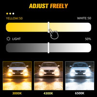 Bombillas LED para Faros Delanteros con Control por Aplicación Inteligente, Tubo de Cobre Doble de 12V, Temperatura de Color Ajustable, Faros LED para H4 H7 H11, Luces Antiniebla para Automóvil