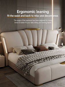 Cama de Almacenamiento Plegable Ajustable de Estilo Italiano, Tapizada en Cuero de Lujo de Alta Gama, con Estructura de Tamaño Completo - Product Image 2