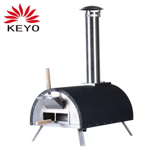 KEYO Outdoor Garden Patio Italian Portable Pellet Wood Fired Baking Pizza Oven With Pizza Stone