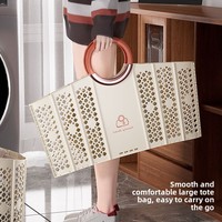 Panier à linge pliable de grande capacité en plastique portable pour le rangement des vêtements sales dans les dortoirs et les salles de bain