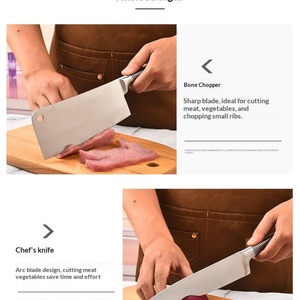 7-Piece Premium Stainless Steel Chef Knife Set <b>Scissor</b> Hollow Handle Kitchen Knife with Durable Block and Knife <b>Sharpener</b> - Product Image 4