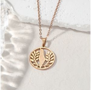 Ожерелье женское с кулоном из нержавеющей стали - Product Image 4