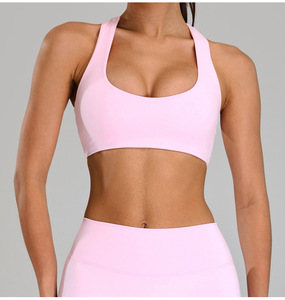 Backless <strong>Best</strong>-Selling High Support <strong>Sports</strong> Vest Crop Top U Neck Breathable Fitness Yoga Gym <strong>Bra</strong> for Women - Product Image 5