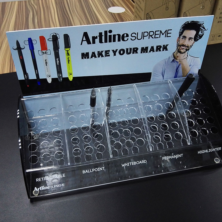 Custom High Quality Hot Sale Acrylic Pen Counter Display for Company Staff — view 3