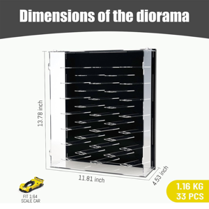 Vitrina de Acrílico para Autos a Escala 1/64, Compatible con Matchbox y <span class=keywords><strong>Hot</strong></span> <span class=keywords><strong>Wheels</strong></span> - Product Image 2