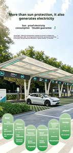Nuovo Sistema di Generazione di Energia Solare Off-grid per Carport <span class=keywords><strong>Fotovoltaico</strong></span> con Colonnina di Ricarica, Tettoia per Parcheggio con Struttura in Acciaio - Product Image 3