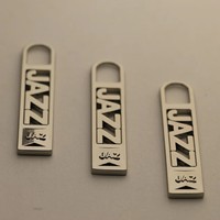 Tirant de fermeture éclair moderne OWIDEA en alliage de zinc électroplaqué, gravé, de haute qualité, avec logo de marque personnalisé et écologique