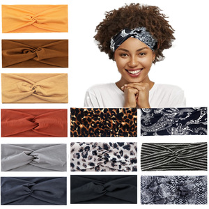 Thời trang thể thao thể dục Headband Yoga tập thể dục đàn hồi hairband chạy Bohemia rắn màu rộng không trượt Headband - Product Image 3