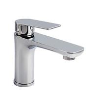 Robinet de salle de bain monocommande en acier inoxydable chromé, à poser sur le plan, mitigeur moderne chaud/froid avec valve en céramique pour lavabo
