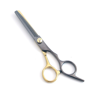 Ciseaux à cheveux professionnels en acier VG10, à double lame incurvée et arrondie, pour moustache, sourcils et nez, avec manche en forme de bâtonnet de tambour arc-en-ciel - Product Image 2