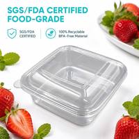 Boîte à gâteau carrée de qualité alimentaire en gros, emballage jetable pour desserts à emporter et traiteur