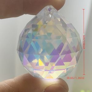40mm K9 면 처리 된 프리즘 크리스탈 볼 무지개 펜던트 메이커 샹들리에 핑크 투명 보라색 노란색 녹색 골동품 블루 스타일 - Product Image 2