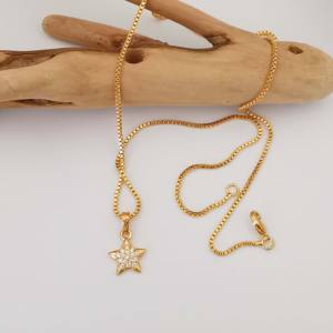 Joyería de mujer Joyería de oro de 18 quilates <span class=keywords><strong>Cadenas</strong></span> al por mayor Colgante Simple Elegante Collar con forma de estrella La Cadena De <span class=keywords><strong>Las</strong></span> Estrellas - Product Image 4