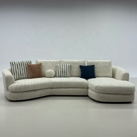 Canapé sectionnel moderne incurvé avec chaise longue |   Ensemble de canapés de salon en tissu luxueux