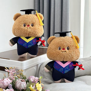 Mignon crème ours en peluche poupée baccalauréat vêtements remise des diplômes cadeau commémoratif étudiant Internet célébrant matériel en peluche - Product Image 5