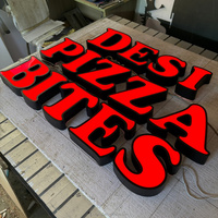 Letrero Luminoso LED Personalizado para Exteriores, Letrero Comercial con Letras LED 3D, Logotipo de Restaurante, Letrero de Pizza para Publicidad
