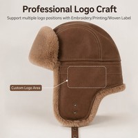 Chapeau de chasse en cuir PU personnalisé, chaud, doublé de fourrure, avec cache-oreilles, coupe-vent et résistant au froid – Fournisseur de chapeaux
