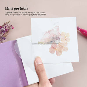 Seamiart 8x8ซม. มินิสแควร์กาวปิดผนึกสีน้ำสมุดบันทึกการ<span class=keywords><strong>วาด</strong></span>ภาพสมุดบันทึกการ<span class=keywords><strong>วาด</strong></span>ภาพด้วยผ้าฝ้ายกระดาษ300gsm แบบกดร้อน20แผ่น - Product Image 5