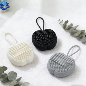 Brosse de bain en silicone en forme de pomme, poils doux pour le gommage du corps, usage adulte - Product Image 2