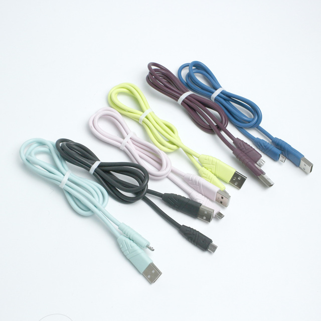 Factory Low Price Colorful Liquid Silicone USB to Micro Cable with Black Blue Green Etc for Android xiaomi huawei