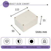 PW006 Boîte de boîtier en plastique étanche 115*90*55mm Boîte électrique de projet électronique