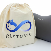 Sacs en coton réutilisables avec cordon de serrage 50x50cm, housse anti-poussière pour coussin, sacs d'emballage pour oreillers avec logo personnalisé