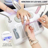 Machine à ongles multifonctionnelle 5 en 1 : perceuse électrique, polisseuse, lampe UV LED, séchoir à gel et dépoussiéreur d'ongles, en plastique, pour salon