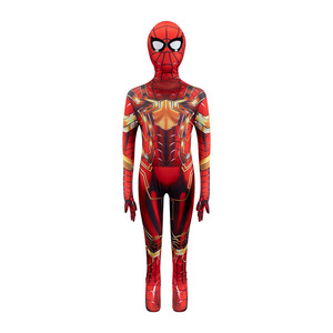 JL977 Unisex Superhero Iron <strong>Spiderman</strong> Jumpsuit TV Character Cosplay Dress-Up for Kids Halloween Carnival Party Suit for Boys - Product Image 5