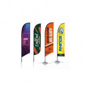Bandera Publicitaria Voladora de Doble Cara Resistente al Viento, Bandera de Playa con Logotipo Personalizado Impreso y Estaca de Pluma para Promoción de Marca - Product Image 3