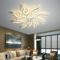 Offre Spéciale moderne LED plafonnier pétale étoile-comme toit lumière pour la maison chambre hôtel salon cristal acrylique interrupteur 220V AC
