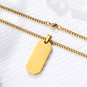 สร้อยคอจี้สแตนเลสกันน้ำ ชุบทอง 18K PVD สลักชื่อตามสั่ง สร้อยคอป้ายชื่อเปล่าสำหรับธุรกิจหรือเป็นที่ระลึก - Product Image 4