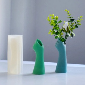 Silicone <b>Mold</b> For Goddess Flowerpot Vase Customizable Irregular Shape Transparent White DIY Candle Making Kit - Product Image 4