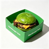 Boîte à emporter en papier pour restaurant, personnalisable avec logo, écologique, jetable, de qualité alimentaire, pour hamburgers et frites