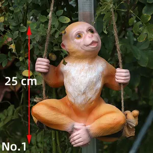 Custom Hanging Decor Fiberglass Monkey Small Monkey Sculpture Gorilla Sculpture For Garden