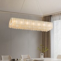 Lustre en marbre moderne et minimaliste Lampe suspendue de luxe en cuivre et albâtre pour salon et salle à manger