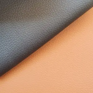 Cuero sintético de PVC de 0,85mm de espesor personalizado con resistencia a los arañazos con respaldo de punto de red para uso en fundas de asiento de coche
