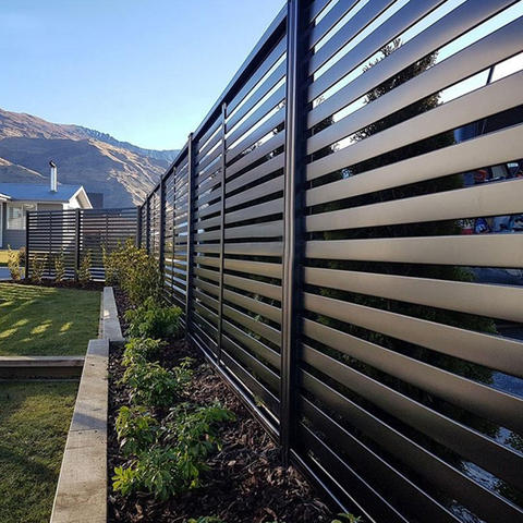 Best Selling Horizontal Slat Aluminum Privacy Fence Panels Powder Coated Fence Posts