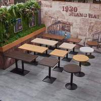 Ensemble de restaurant à usage Commercial, set de 12 pièces, base métallique, finition en contreplaqué, table à manger