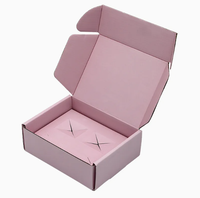Boîte d'expédition en carton recyclé rose personnalisée avec logo d'abonnement imprimé, épaisseur 4 mm, pliable