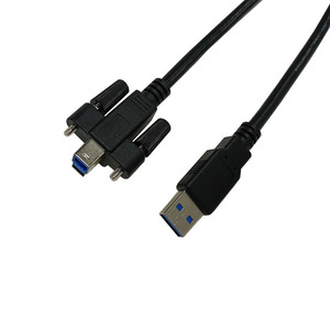 Usb 3.0 Printer Cable A Male To B Male With <b>Screws</b> Black Aluminum Foil Shielding Tin Plated <b>Copper</b> Core - Product Image 4