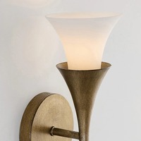 Applique murale LED moderne de luxe en fer et verre alabastre, blanc chaud, pour chambre à coucher