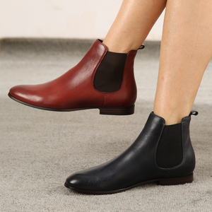 Botas Vaqueras <span class=keywords><strong>de</strong></span> Cuero <span class=keywords><strong>para</strong></span> <span class=keywords><strong>Mujer</strong></span>, Invierno, Punta Redonda, Tacón Grueso, Forro <span class=keywords><strong>de</strong></span> Cuero Genuino, Zapatos <span class=keywords><strong>de</strong></span> <span class=keywords><strong>Tobillo</strong></span> <span class=keywords><strong>para</strong></span> Damas - Product Image 5