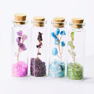 Pierre concassée de cristal naturel, améthyste, péridot, mini micro-<span class=keywords><strong>paysage</strong></span>, pierre concassée de cristal, bouteille à vœux - Product Image 4