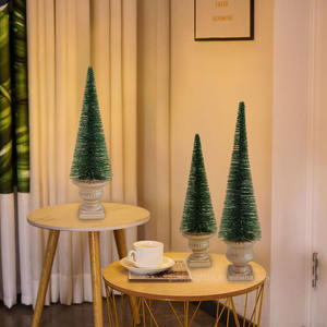 Décorations de table, mini sapin de Noël vert en forme de brosse à bouteille de 13,5/17/20,5 pouces pour la maison, la chambre, le bureau, les fêtes - Product Image 3