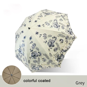 Jinjiang SD <b>Umbrella</b> Supplier Exquisite Luxurious Embroidered Manual Iron Tube American Style 8ribs Promotional UV Folding - Product Image 3